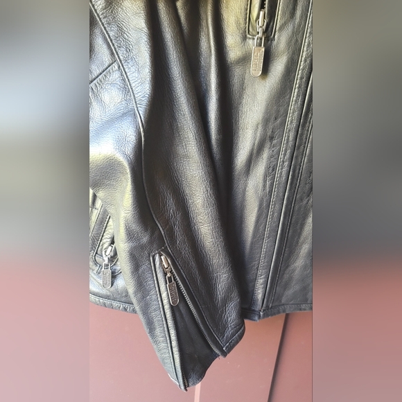 Vintage Womens SM Harley Davidson‎ leather jacket with Embroidery Biker Jacket - Picture 3 of 16